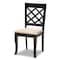 Baxton Studio Verner Sand Upholstered Espresso Finished 5-Piece Wood Dining Set 157-9725-8026 - alternate 6